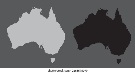 dibujo de los vectores de color y silueta del continente de Australia adecuado para el diseño gráfico y la creación de logotipos sobre Australia