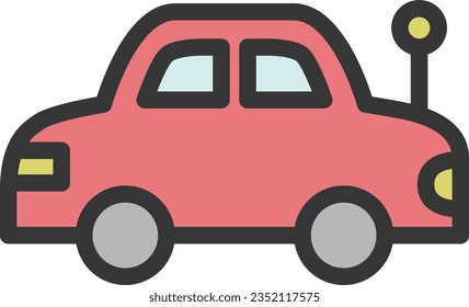 Color simple baby goods related single item icon vehicle toy