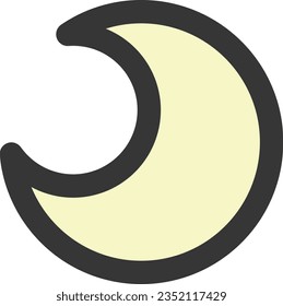 Color simple business single item icon Crescent moon