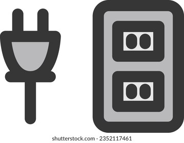 Color simple business single item icon outlet plug