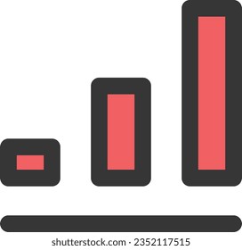 Color simple business single item icon tally increase