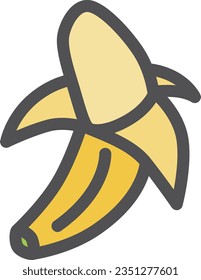 Color simple fruit single item icon banana peel