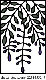 Color Simple Hanafuda Uzuki Wisteria April Wisteria Scrap