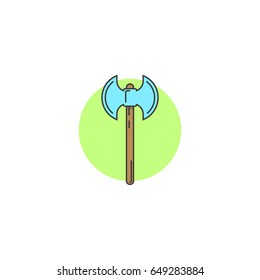 Color simple illustration of a double-edged axe