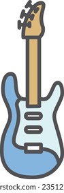 Color simple musical instrument single item icon electric guitar