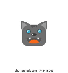 color simple vector flat art square cartoon cat face icon