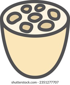 Color simple vegetable icon lotus root