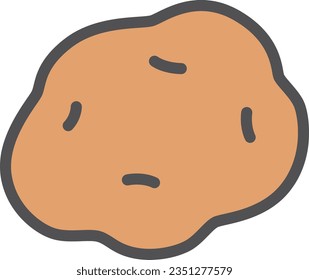 Farbige einfache Gemüse-Einzelposten-Symbol Kartoffeln