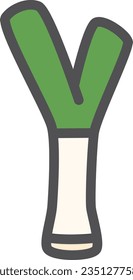 Color simple vegetable single item icon green onion