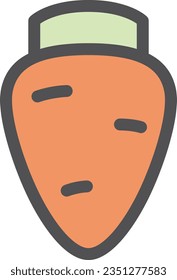 Color simple vegetable single item icon carrot