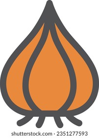 Color simple vegetable single item icon onion
