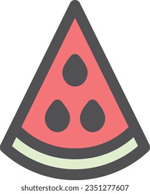 Color simple vegetable single item icon watermelon triangular cross section