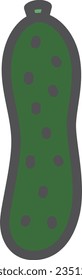 Color simple vegetable single item icon Cucumber