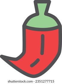 Color simple vegetable single item icon red pepper