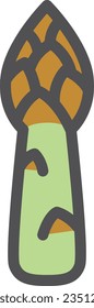 Color simple vegetable single item icon Asparagus