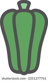 Farbschlichte pflanzliche Einzelposten Symbol grüner Pfeffer