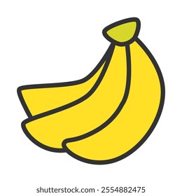 Color single fruit icon banana