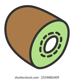 Color single fruit icon kiwi