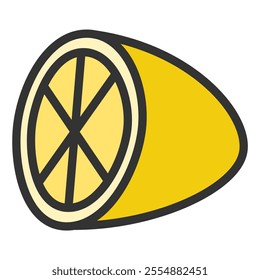 Color single fruit icon lemon