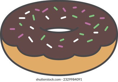 Color single icon illustration of sweets donuts