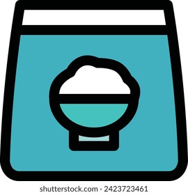 Color single item icon of items necessary for disaster prevention - portable rice
