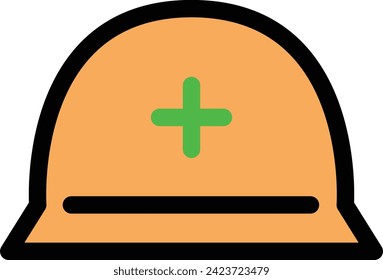 Color single item icon of items necessary for disaster prevention: Helmet