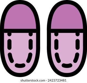 Color single item icon of items necessary for disaster prevention: slippers