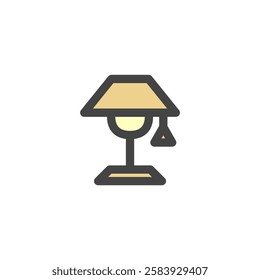 Color single item icon related to daily necessities home appliances desk lamp