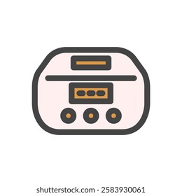 Color single item icon related to daily necessities home appliances rice cooker