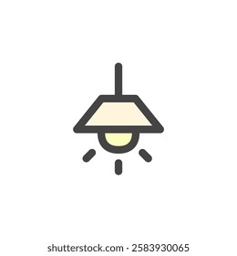 Color single item icon related to daily necessities home appliances lighting