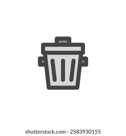 Color single item icon related to daily necessities home appliances trash can