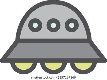 Color single item icon of a simple vehicle UFO