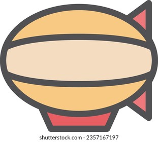 Color single item icon of a simple vehicle balloon ship