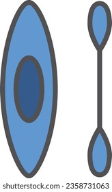 Color single item icon of simple sports equipment Rowing boat