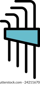 Color Single work tool icon Hex wrench