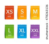 Color Size Clothing Labels Set. Vector illustration
