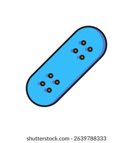 Color Skateboard icon isolated on white background. Extreme sport. Sport equipment. Flat filled outline style with shadow. Vector