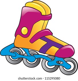 color skating boot vector