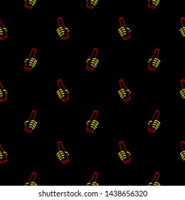 Color skeleton hand and beer seamless pattern