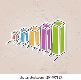 color sketch of the bar chart on white background