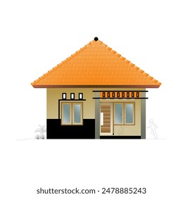 color sketch of the front view and elevation of the small house