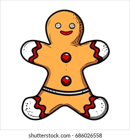 Color Sketch gingerbread Man