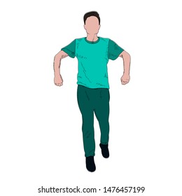 color sketch of a guy dancing