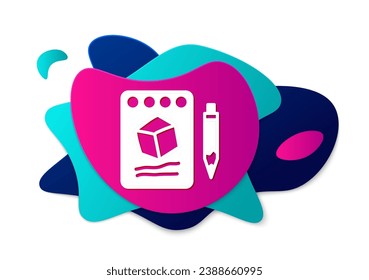 Color Sketch on paper icon isolated on white background. Abstract banner with liquid shapes. Vector