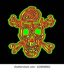 Color skull. Abstract decorative background. Vector . Oriental motif. 
Print template. Creative design.