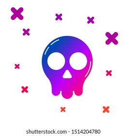 Color Skull icon isolated on white background. Happy Halloween party. Gradient random dynamic shapes. Vector Illustration