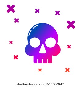 Color Skull icon isolated on white background. Happy Halloween party. Gradient random dynamic shapes. Vector Illustration