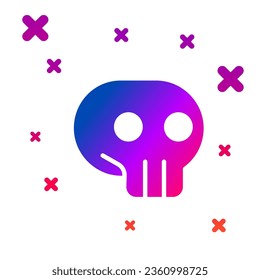 Color Skull icon isolated on white background. Gradient random dynamic shapes. Vector