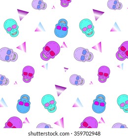 Color skull seamless pattern