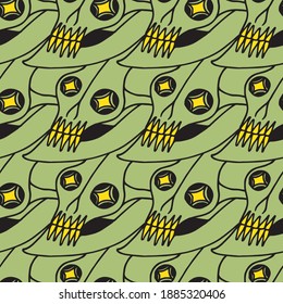 color skull seamless pattern vector